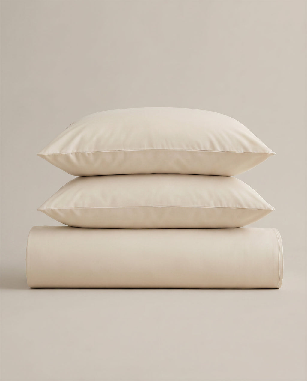 Parure de lit en percale de coton - Beige Ivoire