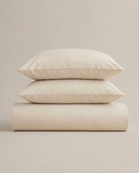Parure de lit en percale de coton - Beige Ivoire