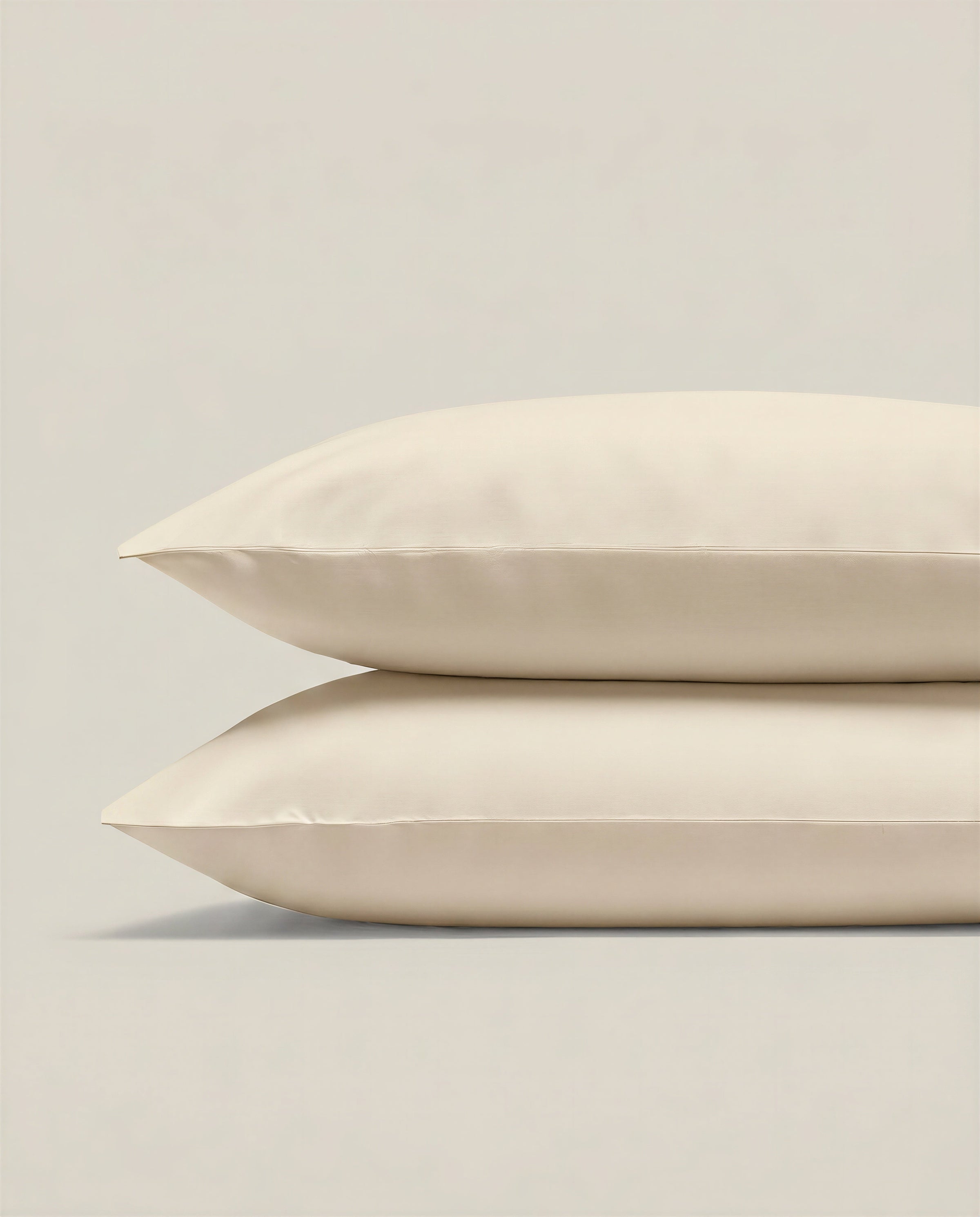 Parure de lit en percale de coton - Beige Ivoire