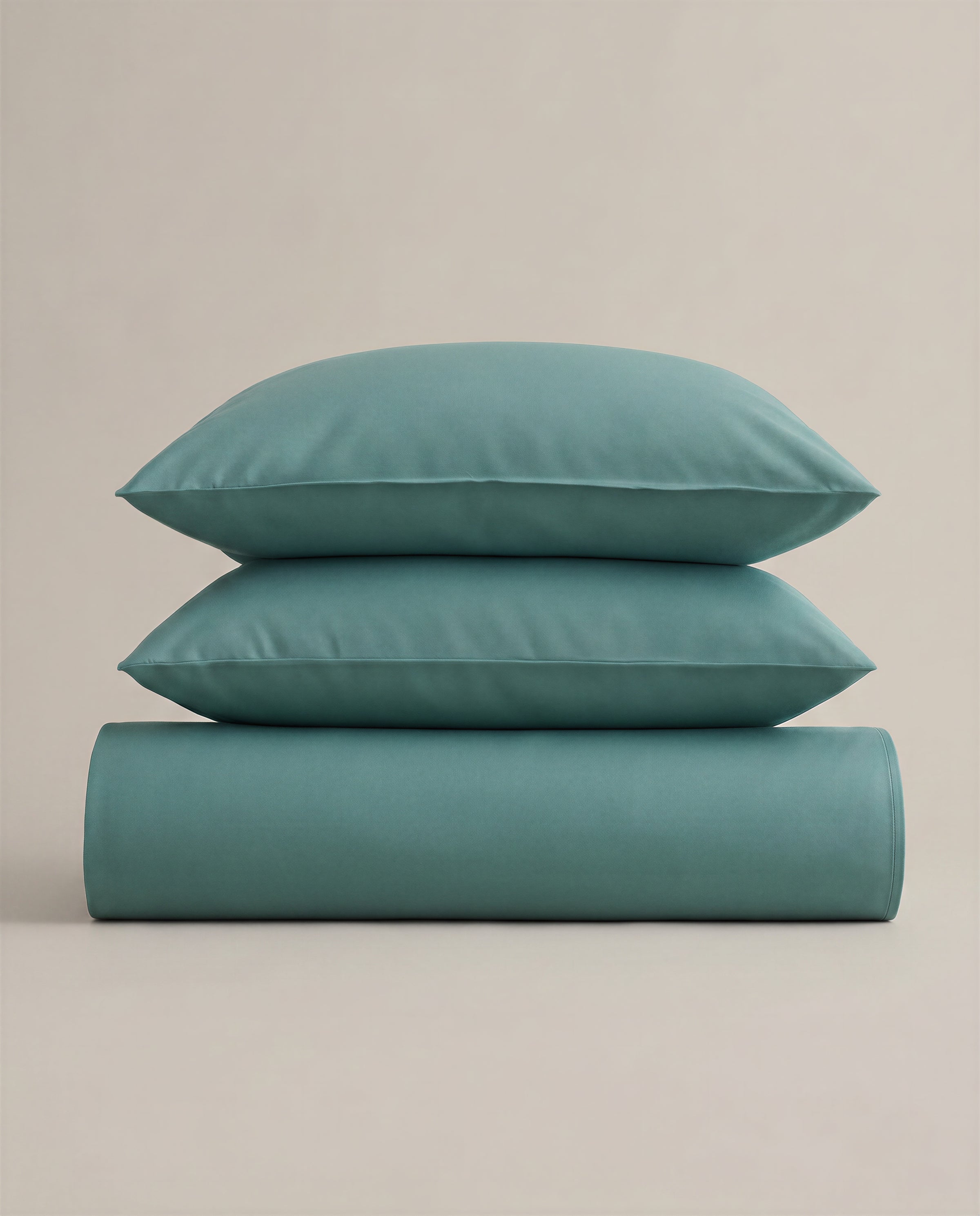Parure de lit en percale de coton - Vert Eucalyptus