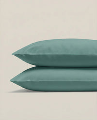 Parure de lit en percale de coton - Vert Eucalyptus